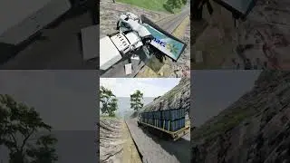 TRUCKS vs DANGEROUS DOWNHILL ROADS #002 🟥 #beamngcrashes #beamngdestruction #truckcrashes