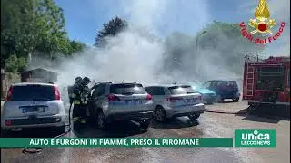 Auto e furgoni in fiamme, preso il piromane