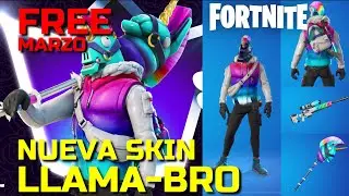 NUEVA SKIN club de Fortnite - MARZO [LLAMA-BRO] (SKIN, PICO,PAPEL Y ACCESORIOS)
