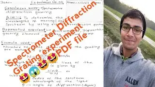 Spectrometer Diffraction Grating experiment PDF 😻😱😱🤩 file for college lab