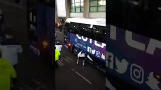 Scotland team bus arrives at Murrayfield