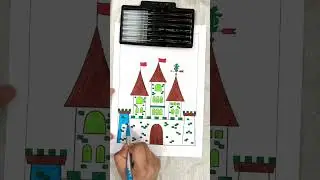 How to draw a Castle | Let&rsquo;s learn colouring 😊| Coloring Videos #colouring #drawing #colormixing