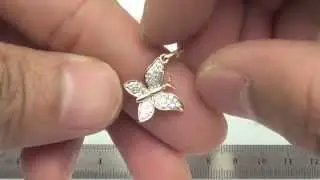 14K Gold 10mm Butterfly Charm (34Pcs Diamond,0.14Cts)-PAF31441