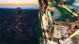 Climbing the Abandoned Butt Mountain Fire Tower - Mountain Lake, VA