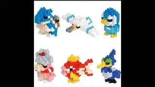 Pokemon Water Type Volume 1 Nanoblock Mininano Constructible Figure Set of 6