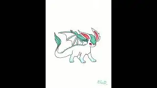 eeveelution as a dragon type 💙 ‪@Miu_artamation‬ #og #art #digitalart #pokemon #eevee #dragon