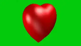 Heart beating  on green screen .