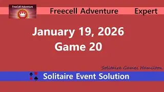 FreeCell Adventure Game #20 | January 19, 2026 Event | FreeCell Expert