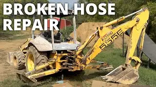 Backhoe Hydraulic Hose Repair, Swing Cylinder - Ford 555E New Holland