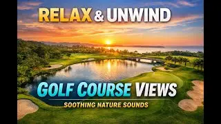 4K Relaxation Video with Drone, Golf Course and Calm City with Soft Music for Studying and Sleeping