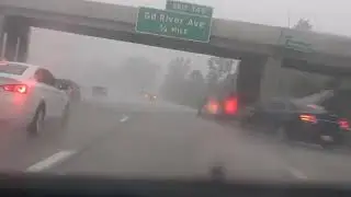 Severe Storm in Brighton Michigan on I96 at Brighton exit