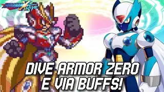 Mega Man X Dive: Buffs Do Dive Armor Zero e Via!