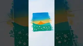 Easy sunset mountain scenery drawing techniques 🌄🎨#art #painting #artist #mountains