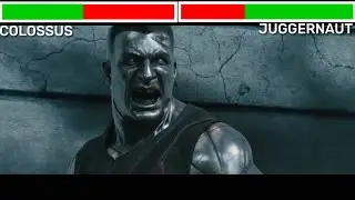 Colossus Vs Juggernaut With HealthBars (Final Fight) HD (Deadpool 2)