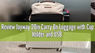 Review Joyway 20in Carry On Luggage with Cup Holder and USB Port, 25% Expandable Capacity, Smart Sui