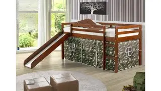 ✋ REVIEW of Donco Children Bunkbed! Donco Kids Twin Tent Loft with Slide and Slat-Kits Light Espr..