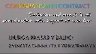 Consideration under Indian contract act in tamil|quid pro quo|section 2 with case law|English notes