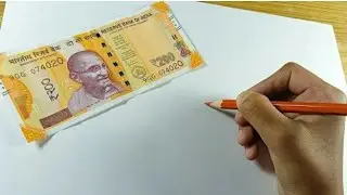 💵😨How to draw fake 200 Rs note step-by-step ? #arts #drawing #artist #trending #viral #shorts