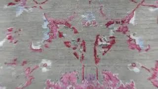 Pink,Beige Wool And Silk Broken Persian Flower Design Hand-Knotted Oriental Rug230275