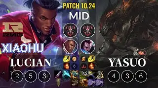 RNG Xiaohu Lucian vs Yasuo Mid - KR Patch 10.24