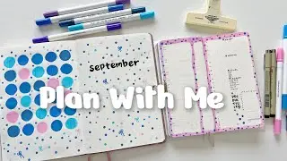 September 2025 Planner Setup ✿ Plan With Me ✿ Blue and Pink Dot Theme ft. Ohuhu Acrylic Markers