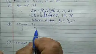 Find the common factors of 20 and 28