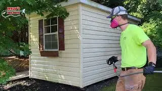 Softwashing vinyl shed | &times;2 Speed | Powerwashing