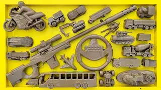 Membersihkan Mainan Mobil mobilan Bus Telolet, Escavator Beko, Tank Baja, Mobil Ambulance,Truk Molen