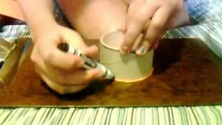 DIY: How to use a recycled duck tape roll into a pumpkin!!!!