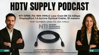 NTI DP8K-FO-15M-MMLC Low-Cost 8K 32.4Gbps DisplayPort 1.4 Active Optical Cable, 15 meters