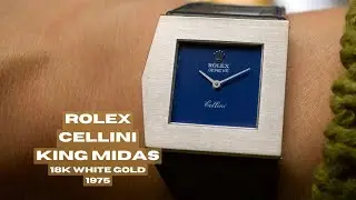 Rolex Cellini King Midas Ref. 4017 18k White Gold Blue Dial Asymmetrical c. 1975