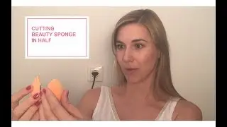 Cutting Beauty Sponge in Half | What's Inside Our Beauty Sponges