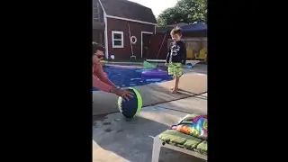 Brave Little Boy Kicks A Ball To Take His Tooth Out