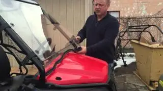Honda Pioneer 500 Windshield, winch mount, and Top