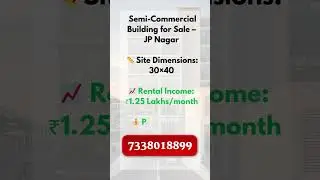 📍 Semi-Commercial Building for Sale &ndash; JP Nagar  #bangalorerealestate #jpnagar