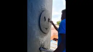 Professional skills- Wow Excellent Elevation!-House front wall design Smiley face symbol plastering