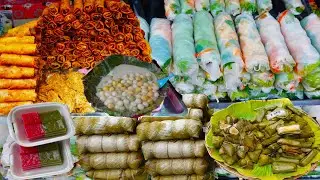 Psar Thmei Battambang Food Market Morning Scenes, Cambodian Street Food Market Scenes