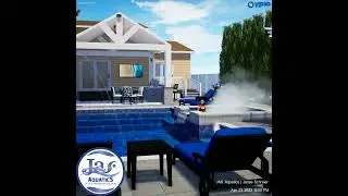 Beautiful and Simple Backyard and Outdoor Living Area #2 - CRUZ 3D Pool Render & Design