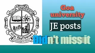 Goa university JE Notification 2021
