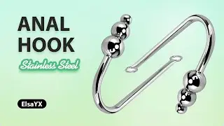 Double Fun Metal Anal Hook With 3 Beads | Male Chastity Devices Tools Toys for Erotic