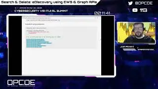 vOPCDE  3   Search & Delete eDiscovery using EWS & Graph APIs Josh Rickard
