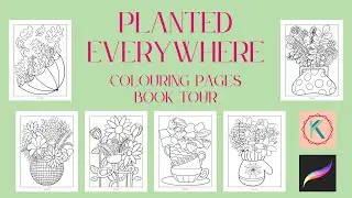 Planted Everywhere Colouring Pages Tour ~ How to Use Colouring Pages in Procreate