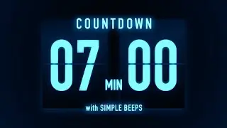 7 Minutes Countdown Timer 🔵 Flip Clock with Simple Beeps