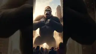 Gorrila vs Big Crocodile fight scene in city #youtubeshorts #animals #gorilla #crocodile #fight