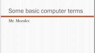 Basic Computer Terms
