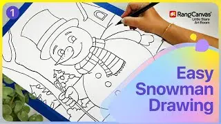 Easy Snowman Drawing with Oil Pastel | Step-by-Step Winter Drawing for Kids