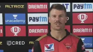 David Warner Winning captain || IPL 2020|| SRH v/s RCB || Post Match Presentation ||