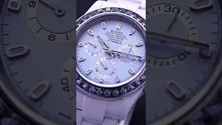 Blue Diamond Bezel Rolex Daytona by AET REMOULD 勞力士 地通拿 🤩 #shorts #diamondwatch