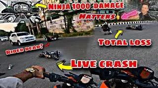 R15 live crash || ninja 1000 todh di 😱 || LIVE CRASH 🤯 || Training back 💞 ||@JPVLOGS18
