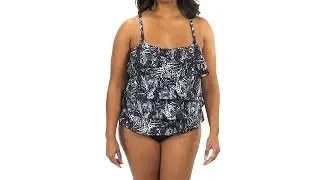 Ceeb Cheetah Plus Size Ruffle Top | SwimOutlet.com